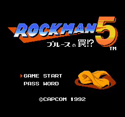 Rockman 5 - Blues no Wana! (Japan) Title Screen